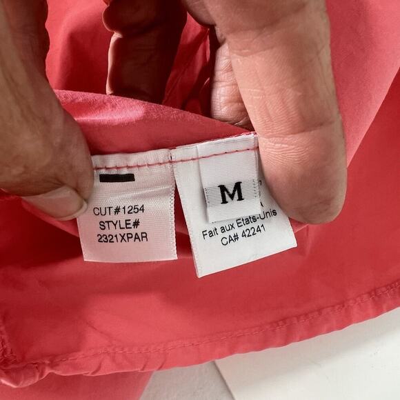 STARK X Women's Dress M Pink Ruffle Collar Knee Length Cotton Cap SleeveCoastal - Picture 12 of 13